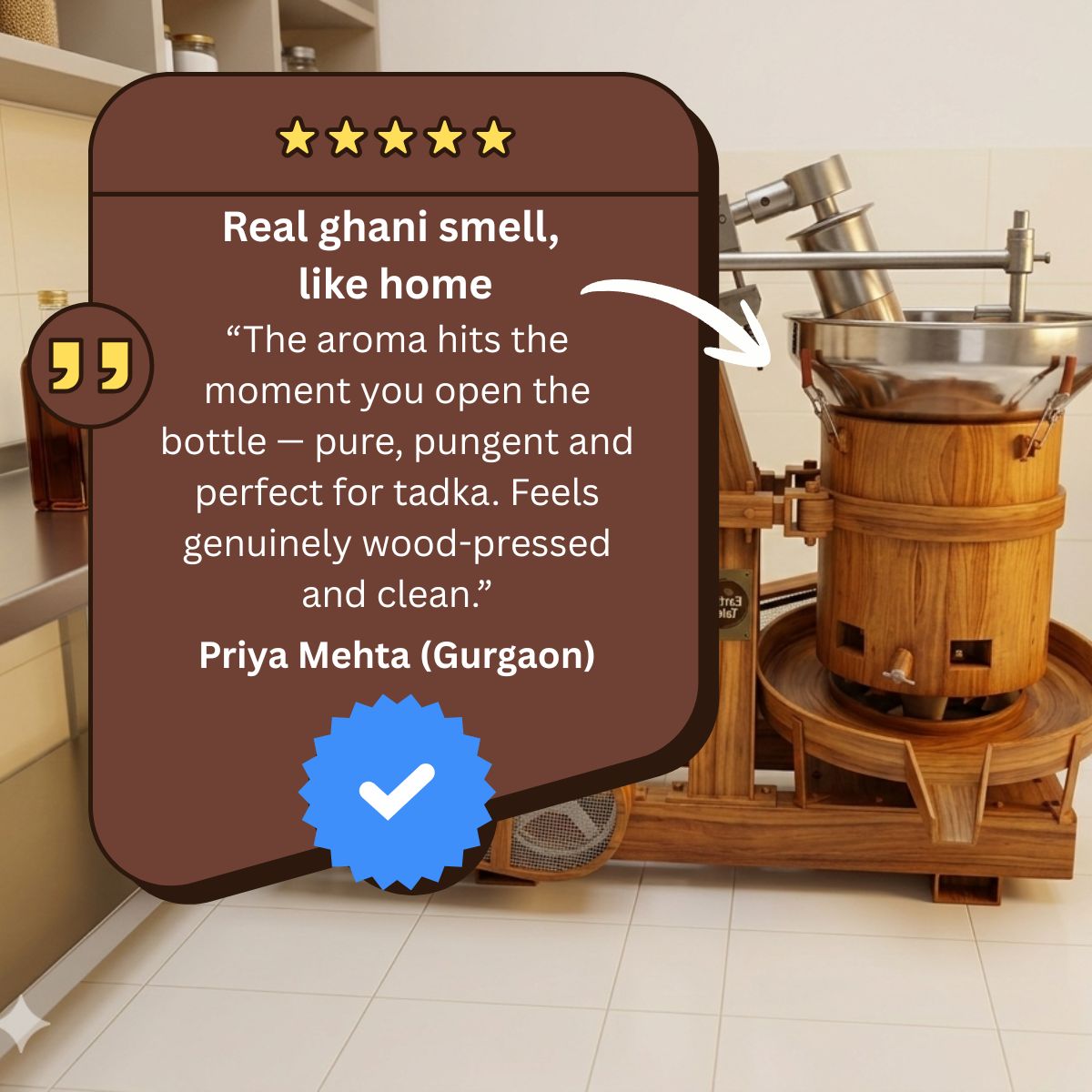 Earthy Tales Wood Pressed Cooking Oil Review by Customer with Kachi Ghani Machine.