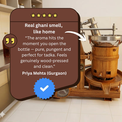 Earthy Tales Wood Pressed Cooking Oil Review by Customer with Kachi Ghani Machine.